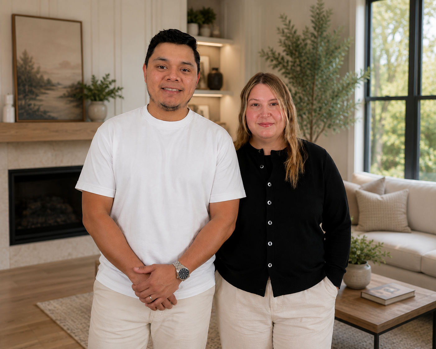 Luis and Jenna, founders of L&J Painting Group LLC, together at home